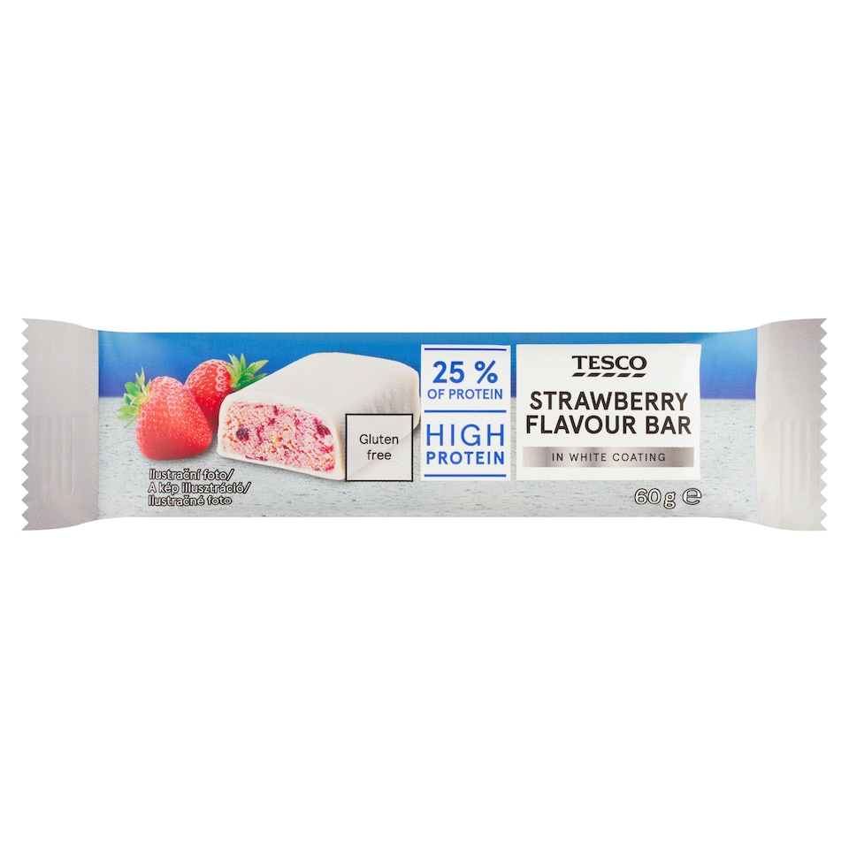 Tesco Strawberry Flavour Bar in White Coating 60 g
