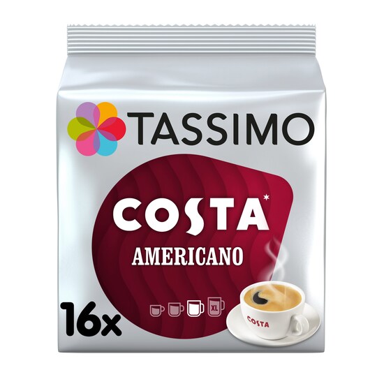 Tassimo Costa Americano Coffee Pods 16Serv 144G Tesco Groceries
