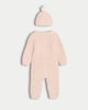image 2 of F&F Baby 2-Piece Knitted Romper and Hat in Multi Pink