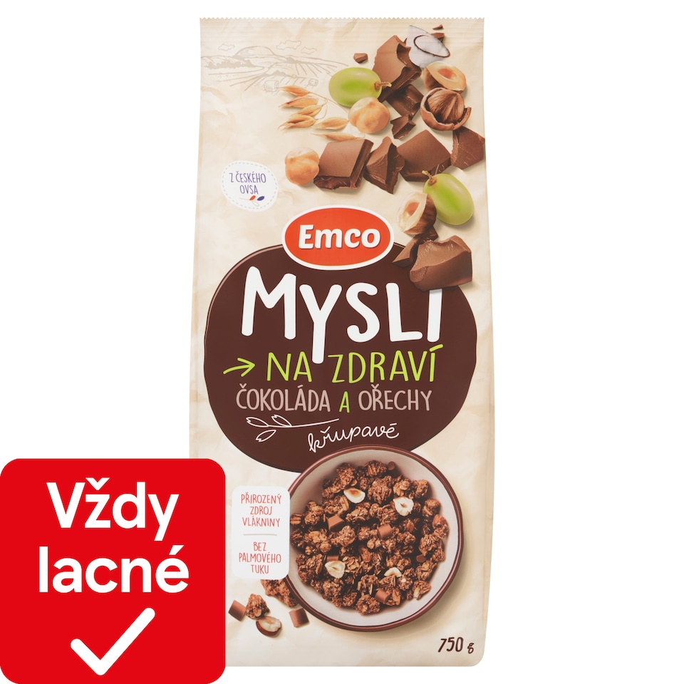 Emco Mysli chrumkavé čokoláda a orechy 750 g
