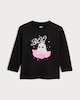 image 4 of F&F Girls Pure Cotton Boo Ghost Print Long Sleeved Top in Black