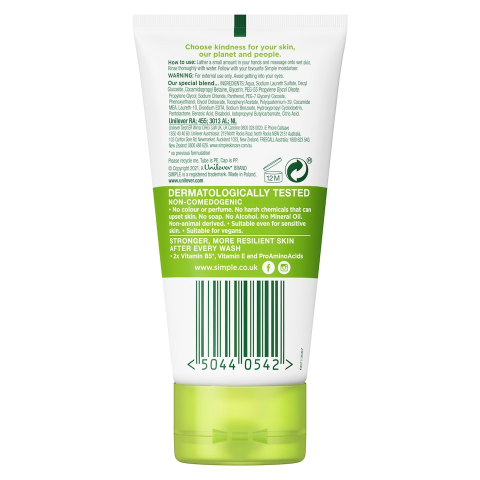 image 1 of Simple Moisturising Facial Wash 50Ml