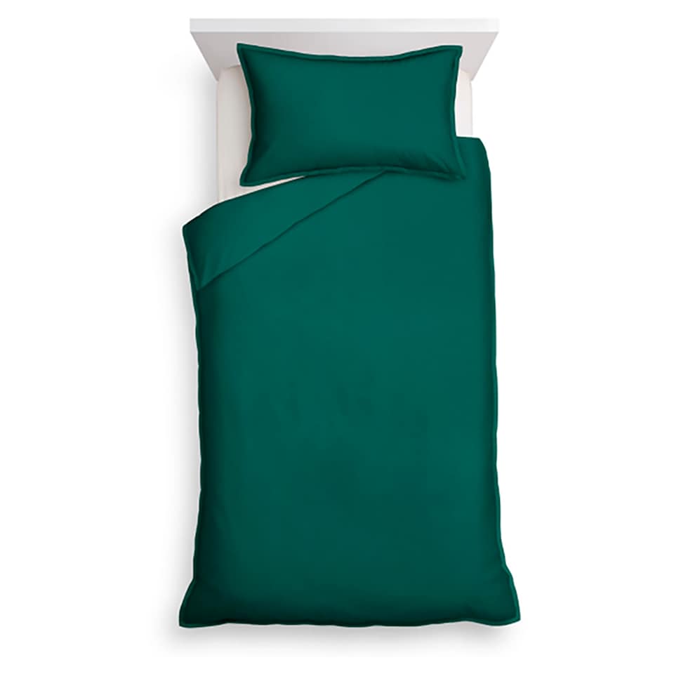 F&F Home Bedding 100% Cotton Oxford Edge Duvet Set Green Single