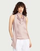 image 1 of F&F Satin Cowl Scarf Neck Blouse in Pink