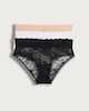image 4 of F&F 3-Pack Lace Knickers in Black