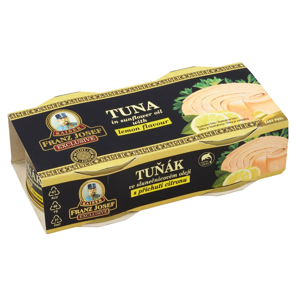 Franz Josef Kaiser Exclusive Tuňák ve slunečnicovém oleji s příchutí citronu 2 x 80g (160g)