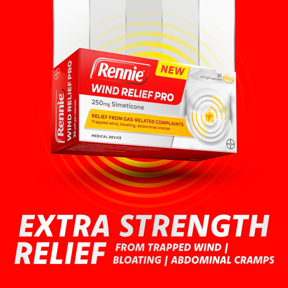 image 1 of Rennie Wind Relief Pro 250mg Simeticone 20 Capsule