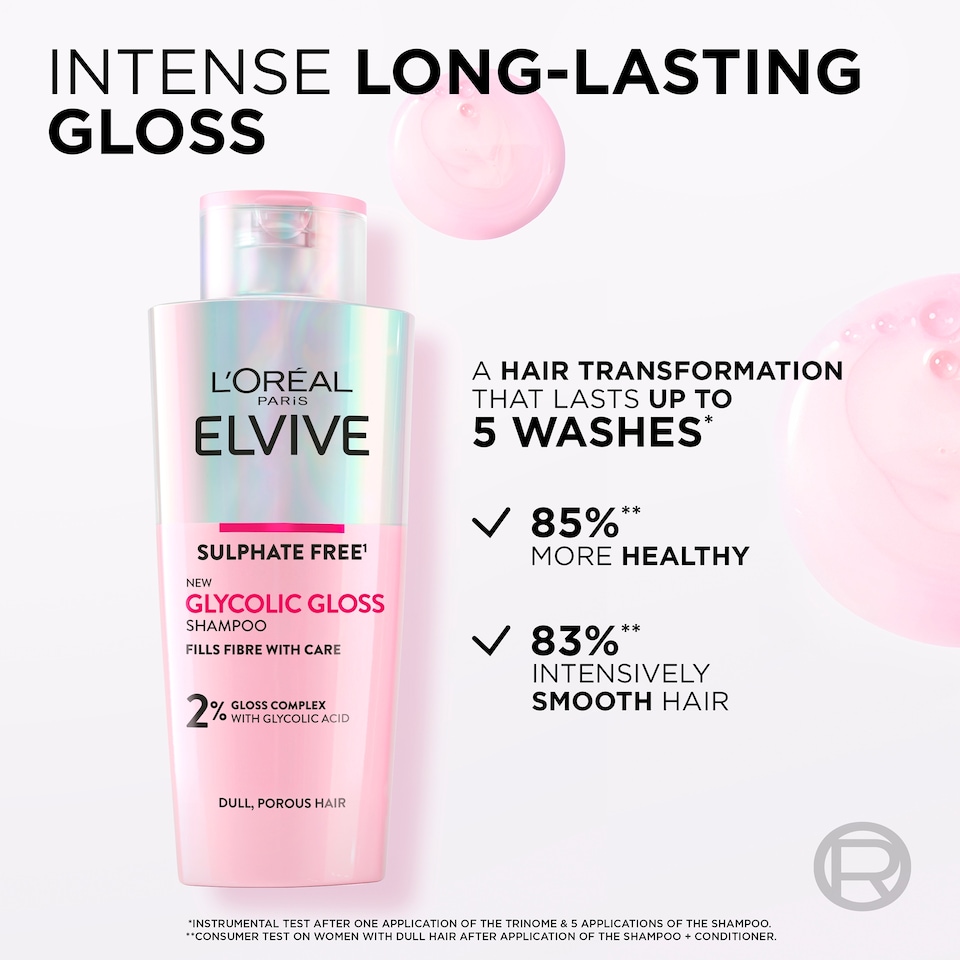 image 1 of L'Oreal Paris Elvive Glycolic Gloss Shampoo 200ml