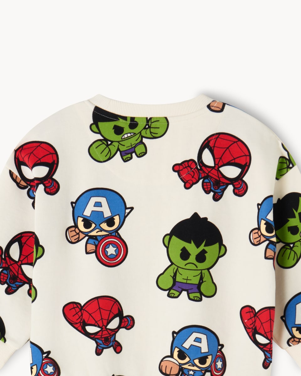 image 1 of Marvel Cotton Rich Sweatshirt in Cream
