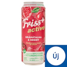Friss+ Active gránátalma-meggy ízű üdítőital és alkoholmentes malátaital keveréke 0,0% 0,5 l