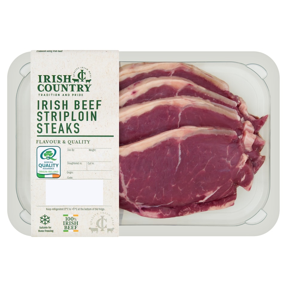 IRISH COUNTRY IRISH BEEF STRIPLOIN STEAK 600g