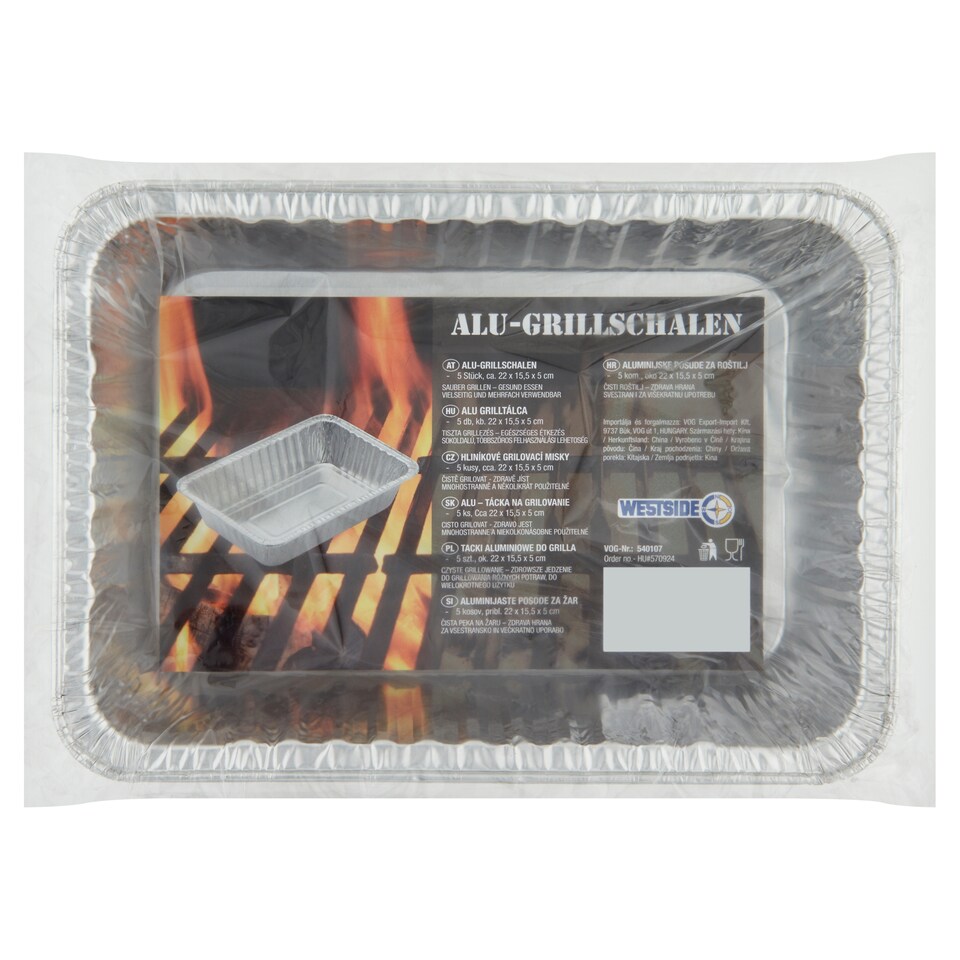 Westside alu grilltálca 22 x 15,5 x 5 cm 5 db