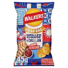 Walkers Mild Cheese & Onion Less Salt Grab Bag Crisps 45g