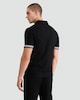 image 3 of The F&F Edit Textured Zip Neck Polo Shirt in Black