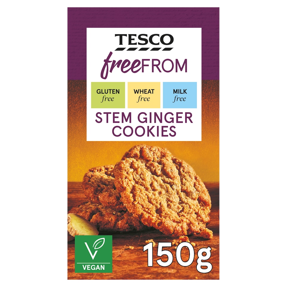 Tesco Free From Stem Ginger Cookies 150g