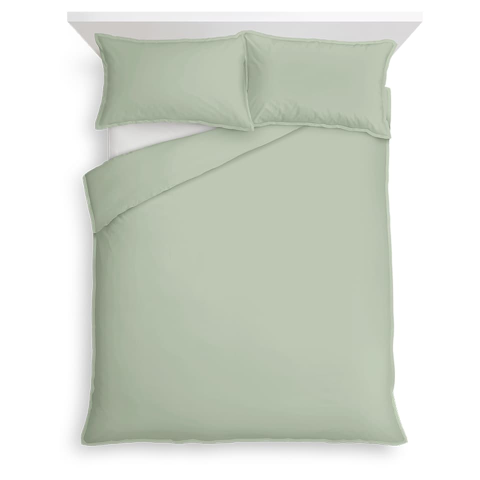 image 1 of Tesco Sage 100% Cotton Oxford Edge Duvet Set King Size