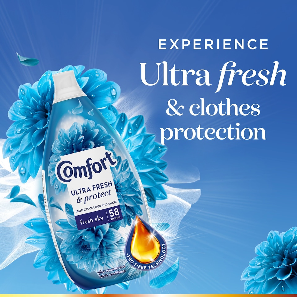 image 1 of Comfort Ultra Fresh & Protect Fabric Conditioner Fresh Sky 58 Washes 870ml