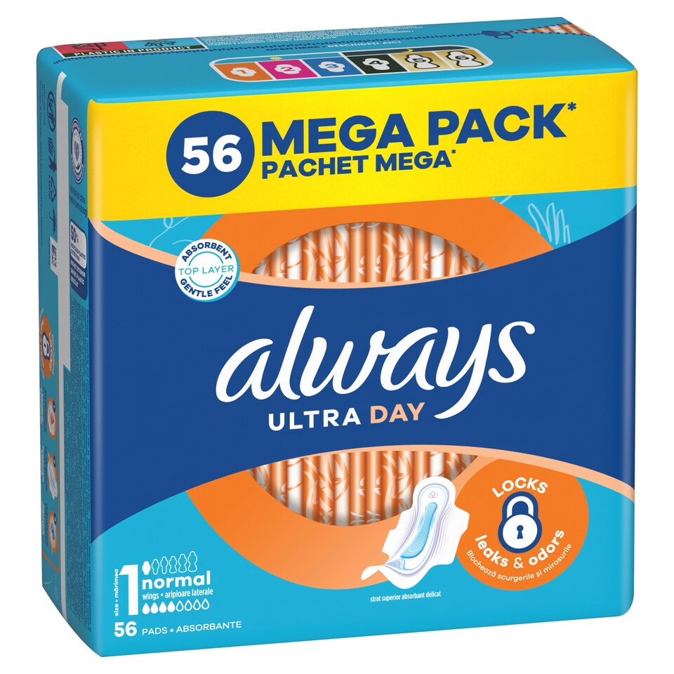 Obrázek 1 pro produkt Always, Hygienické Vložky Ultra Day Normal (Velikost 1), Křidélka x 56, Vložky