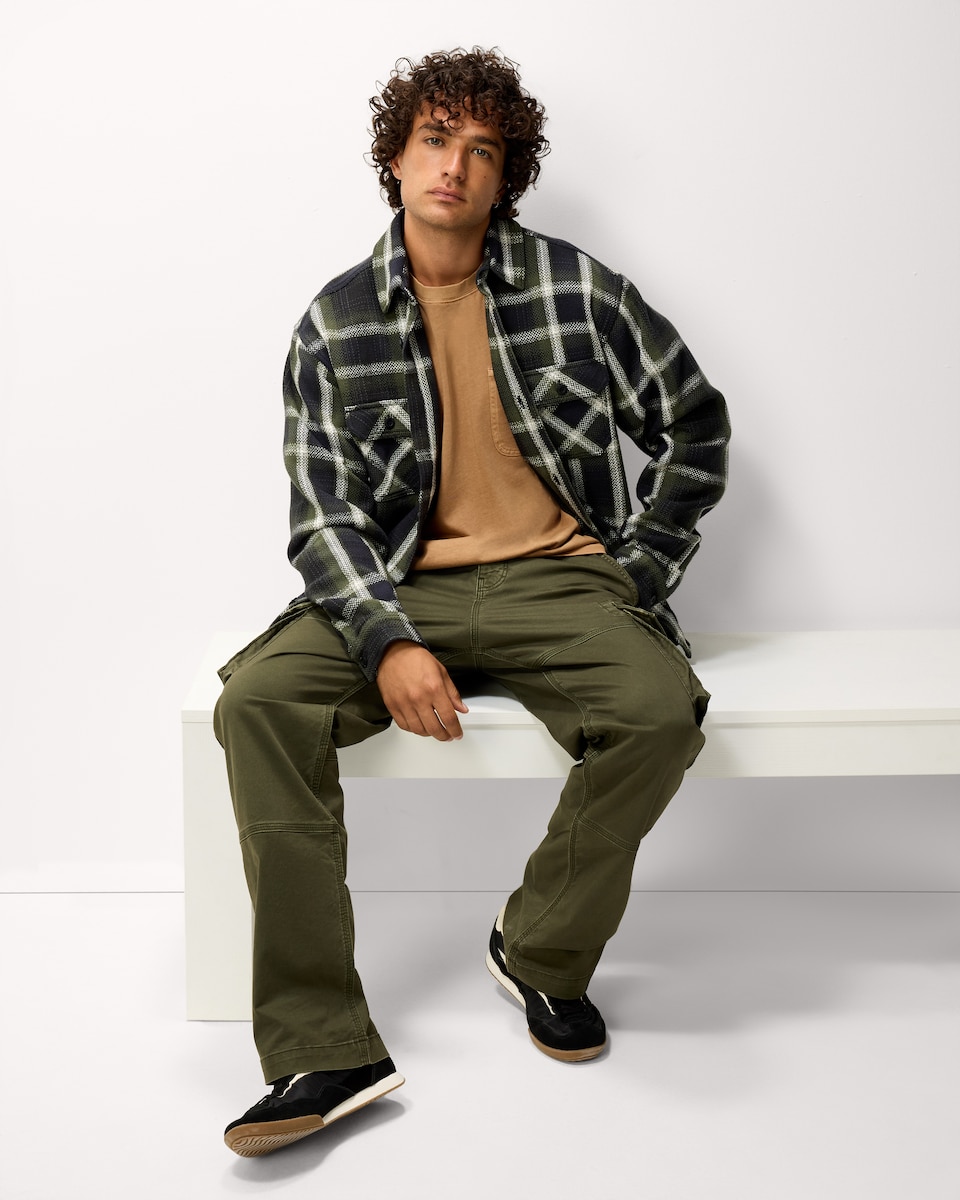 image 1 of RDA Pure Cotton Check Shirt in Green