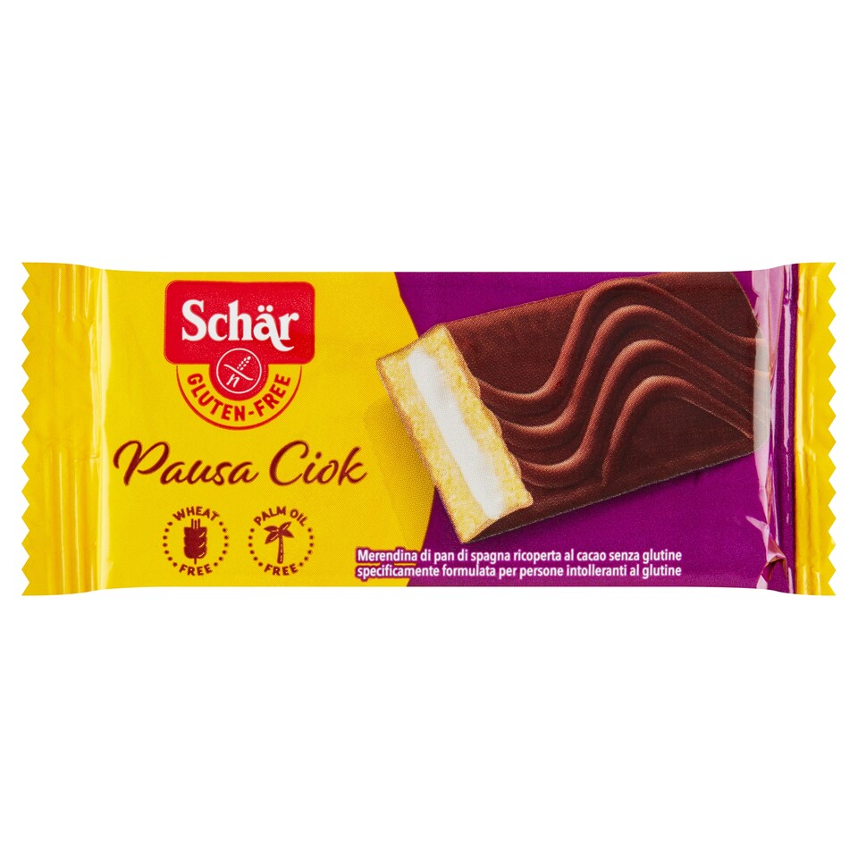 Schär Pausa ciok jemné pečivo bezgluténové máčané v čokoláde s mliečnym krémom 35 g