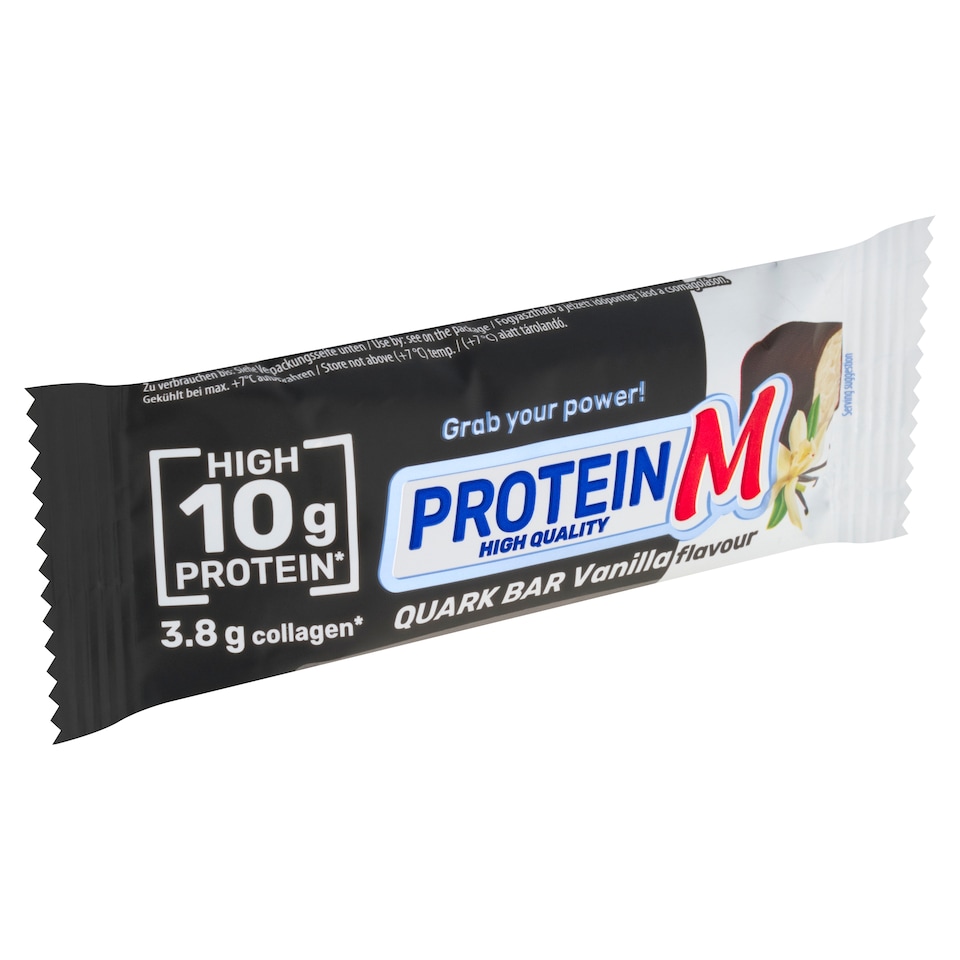 Obrázek 1 pro produkt Protein M Tvarohová tyčinka s vanilkovou příchutí a kolagenem 40g
