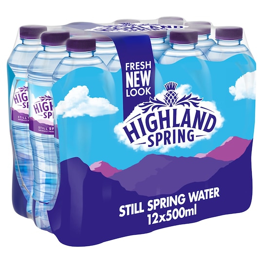 Highland Spring Still Water 12 X 500Ml Tesco Groceries