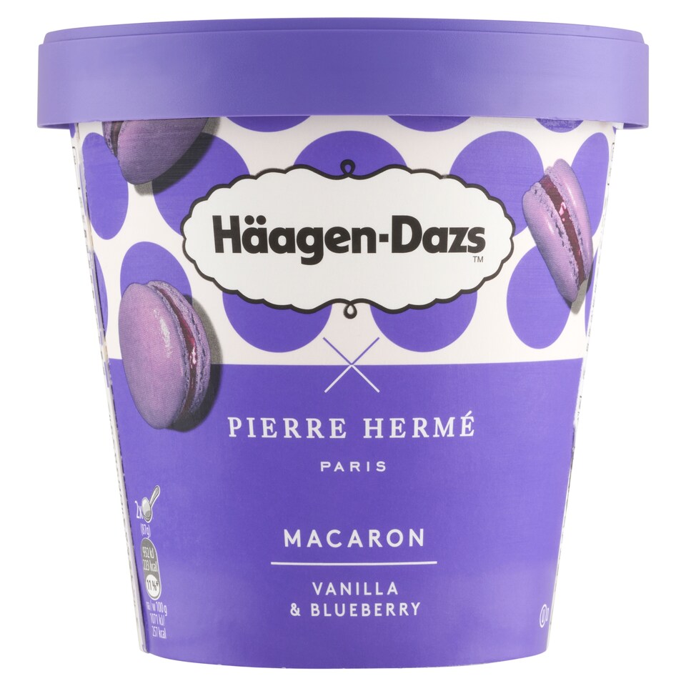 Häagen-Dazs vaníliaízű jégkrém áfonyás öntettel és macaron darabokkal 420 ml
