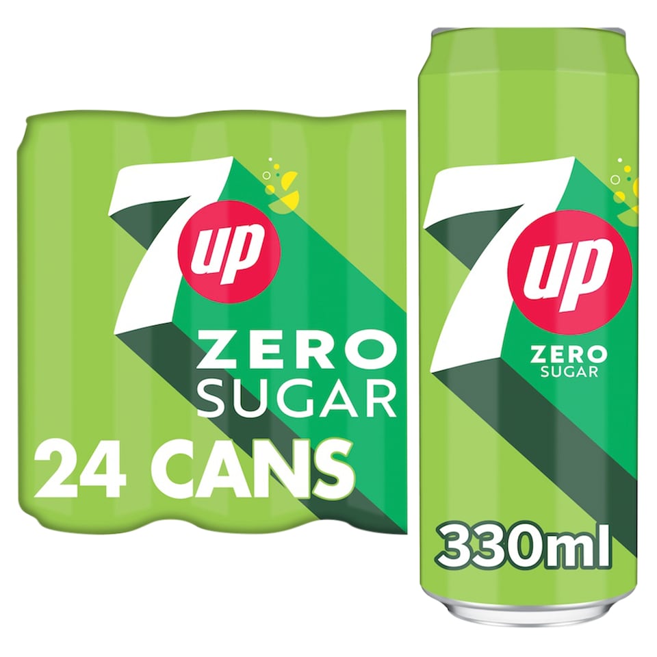 7UP ZERO SUGAR LEMON & LIME 24X330ML