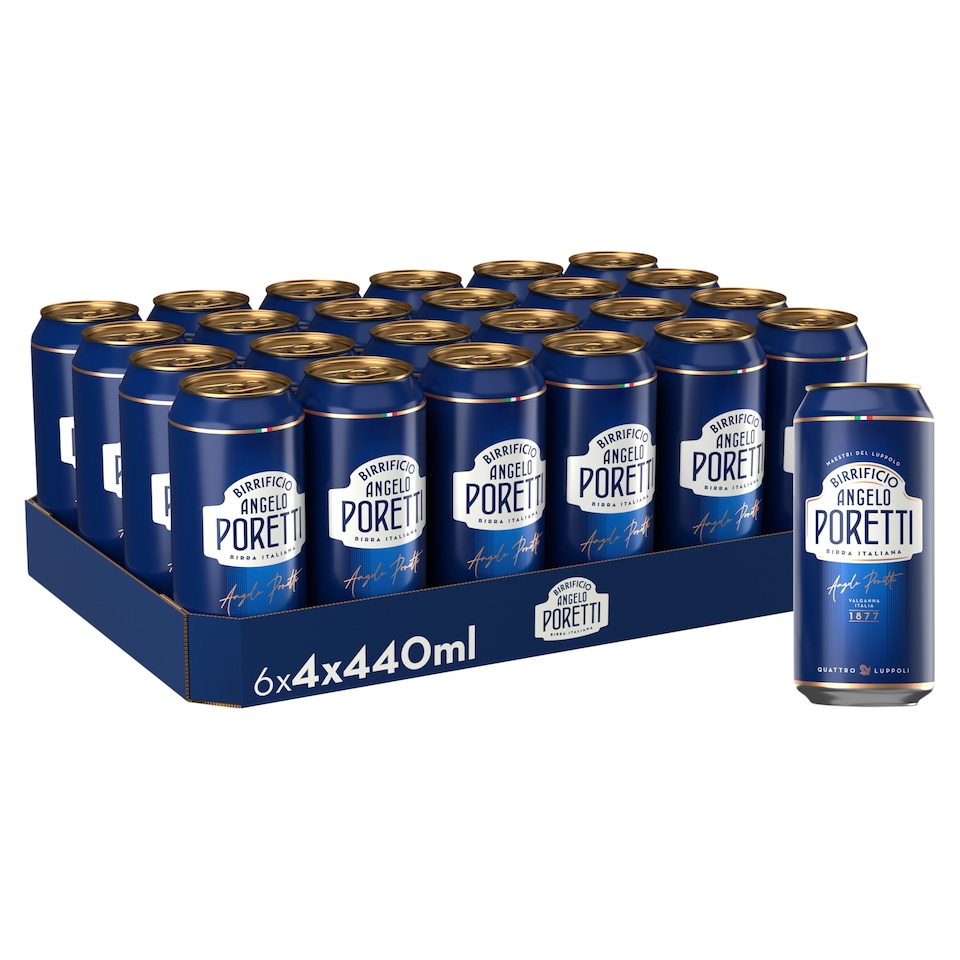image 1 of Angelo Poretti Premium Italian Lager Beer 4x440ml Can