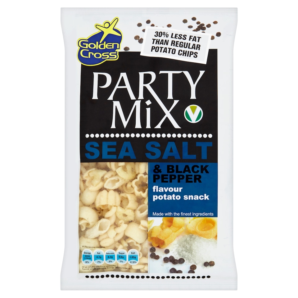 Golden Cross Party Mix, Sea Salt & Black Pepper 125G