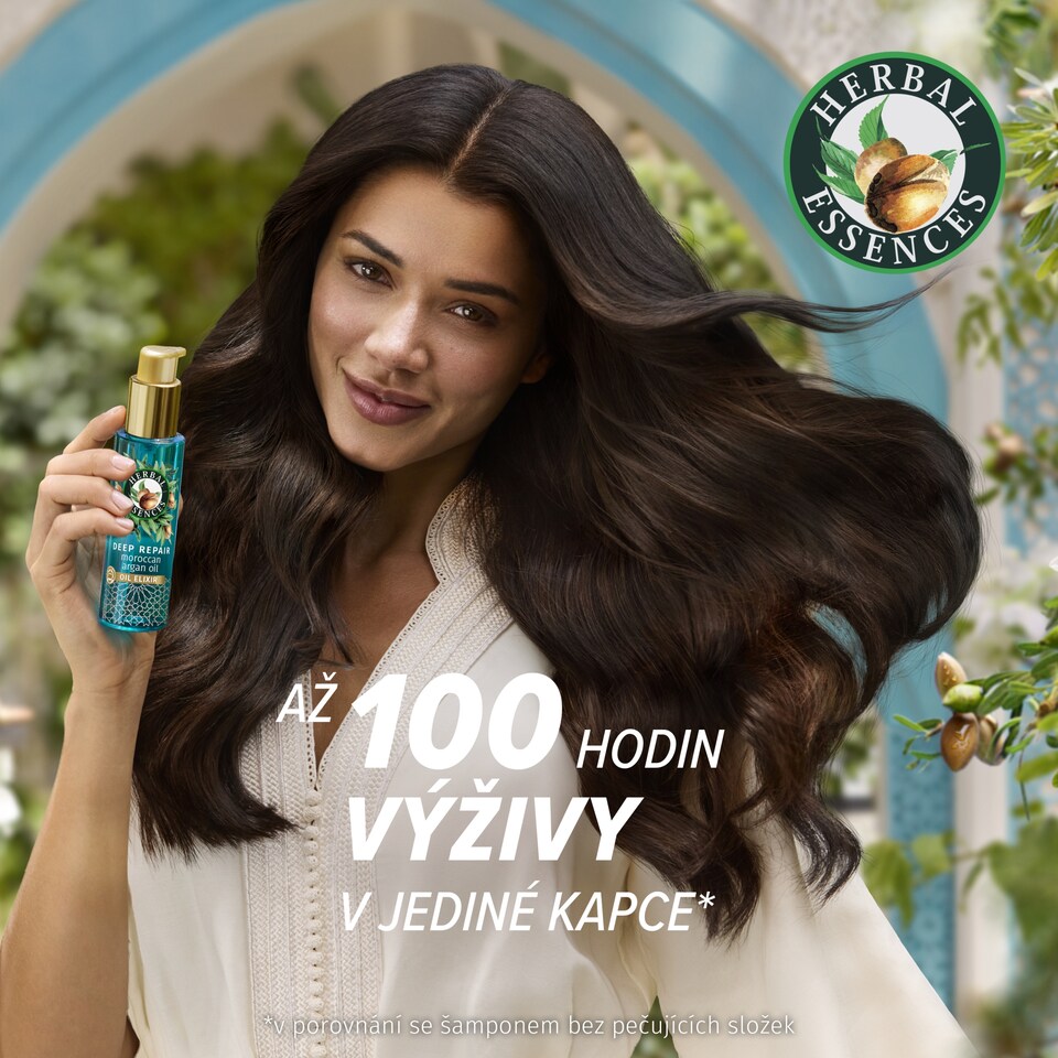 Obrázek 1 pro produkt Herbal Essences Elixír s Marockým Arganovým Olejem na Hloubkovou Regeneraci Vlasů, 95 ml