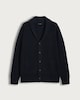 image 4 of F&F Knitted Shawl Collar Button Up Cardigan with Cotton in Navy