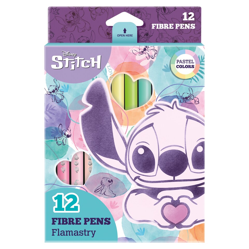 Disney Stitch Flamastry Fibre Pens 12 pcs