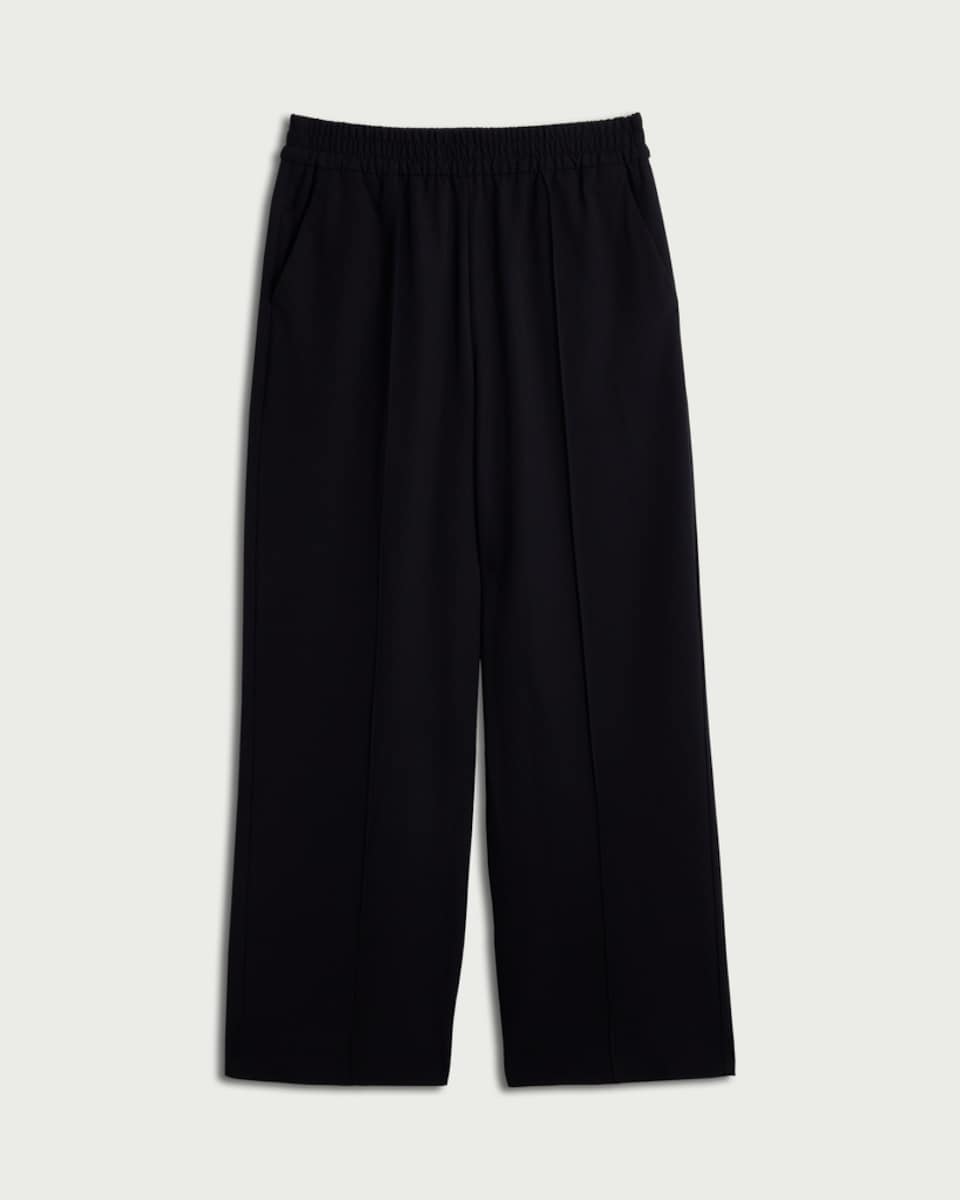 image 1 of F&F Wide Leg Pintuck Trousers in Black