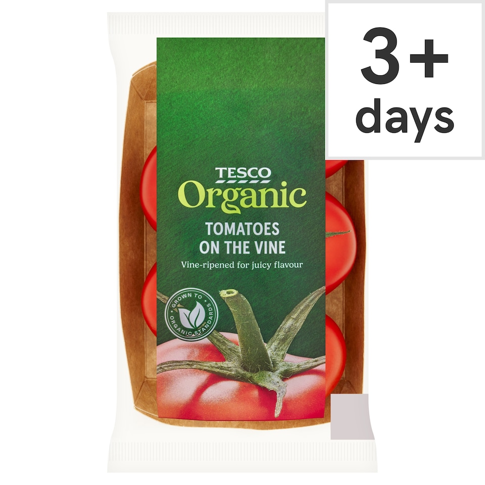 Tesco Organic Tomatoes On The Vine 400g