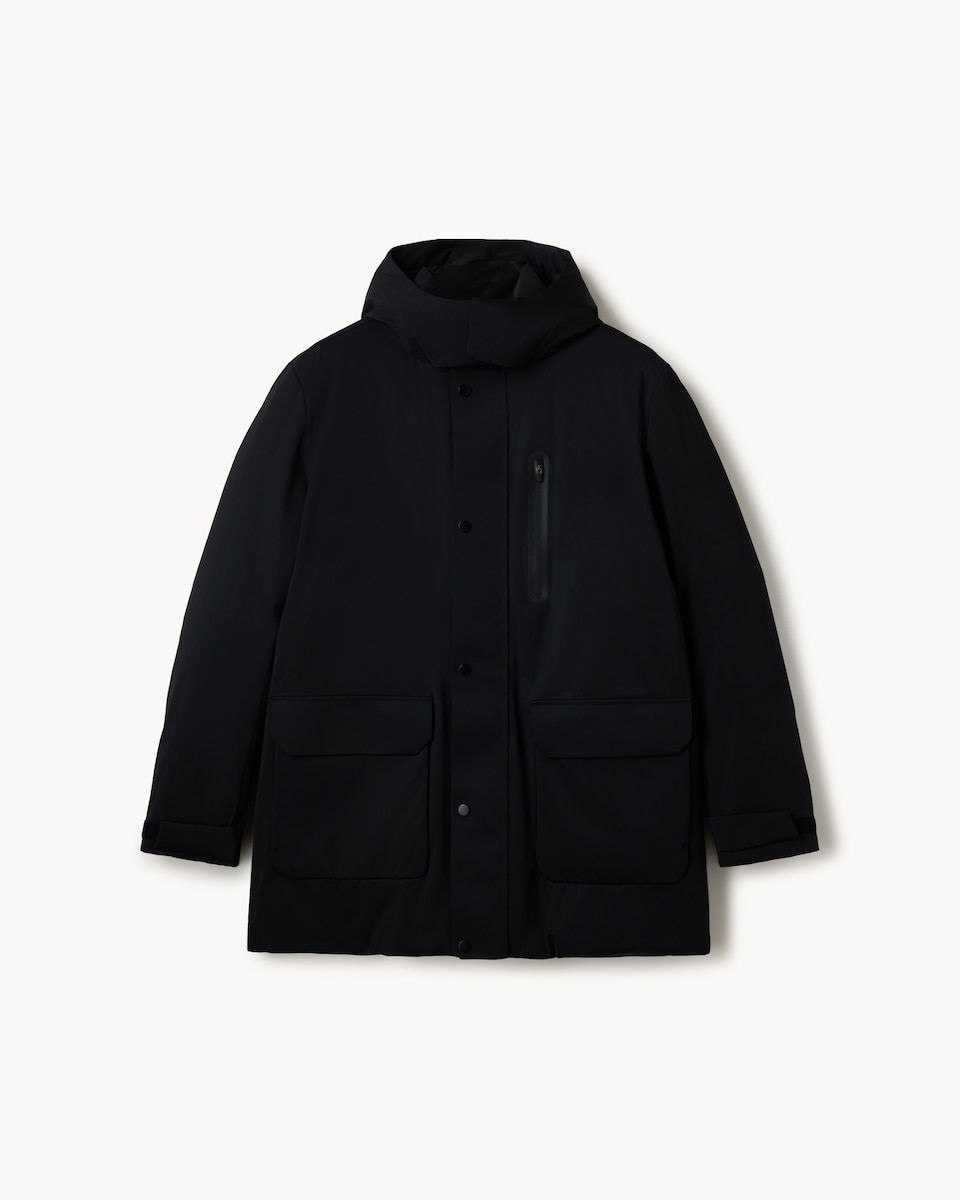 image 1 of F&F Waterproof Hooded Parka in Black