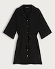 image 5 of F&F Button Front Tie Waist Mini Dress in Black