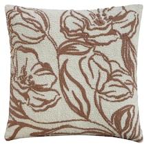 F&F Home Cream Floral Stitched Boucle Cushion 45x45cm