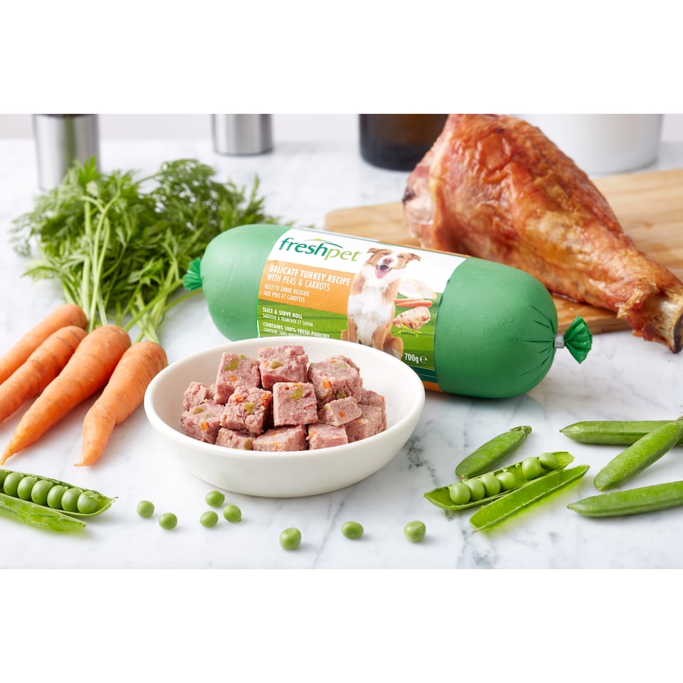 image 1 of Freshpet Delicate Turkey with Peas & Carrots Fresh Dog Food Roll 700g