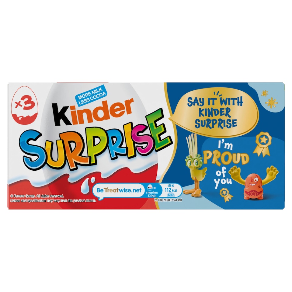 Kinder Surprise Egg 3 X 20G