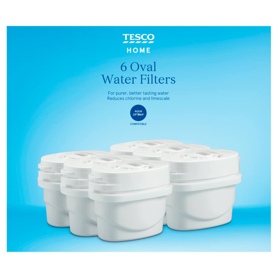 Tesco 30 Day Water Filter 6 Pack Oval Plus Compatible