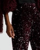 image 3 of F&F Velvet Sequin Flared Trousers in Burgundy