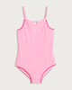image 1 of F&F Girls Textured Bead Detail Swimsuit in Pink