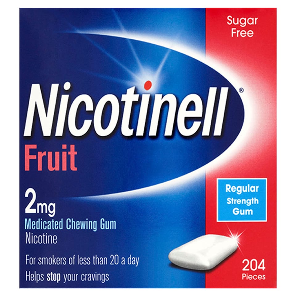 Nicotinell Stop Smoking Aid 2mg Medicated Chewing Gum - Fruit 204s