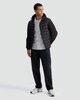 image 2 of F&F Active Panel Hooded Shower Resistant Puffer Jacket in Black