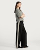 image 1 of The F&F Edit Side Stripe Wide Leg Trousers in Black