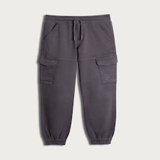 F&F Boys Cotton Rich Cuffed Cargo Joggers in Grey