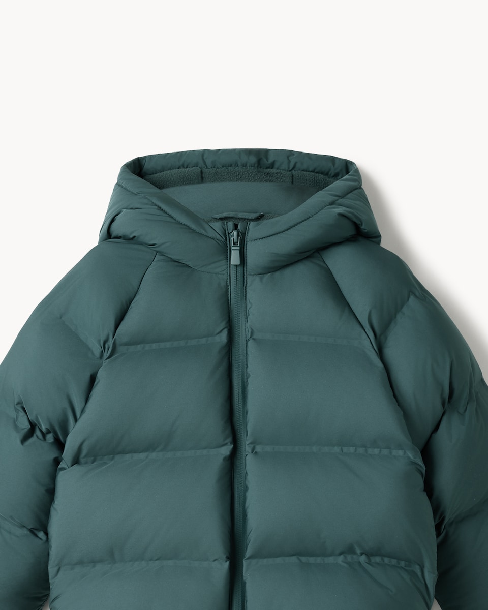 image 1 of F&F Boys Shower Resistant Hooded Padded Coat in Teal