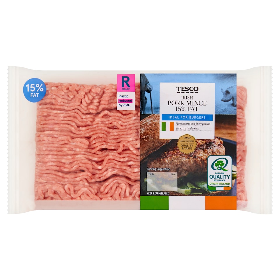 Tesco Irish Pork Mince 15% Fat 800G