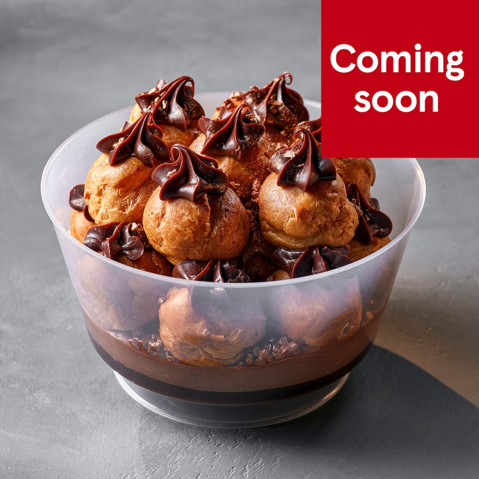 81. Tesco Finest Belgian Chocolate Billionaire Profiterole Bowl 820g (Serves 8)